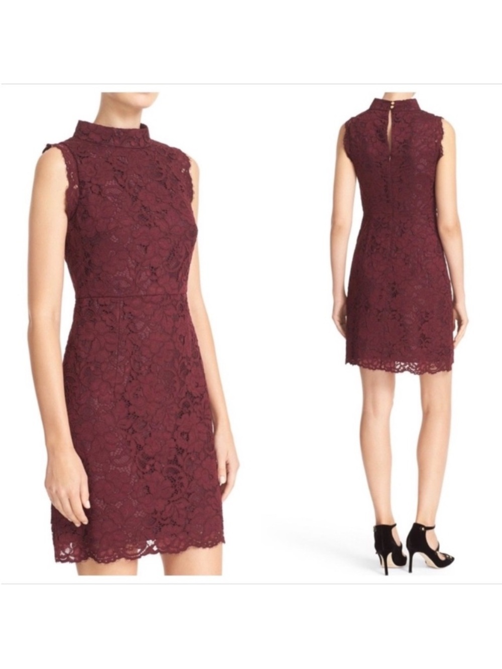 Ted Baker Latoya Lace Dress High Neck Stand Collar Cocktail Party Evening Career